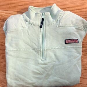 Vineyard Vines Light Green  Quarter-Zip Sweatshirt